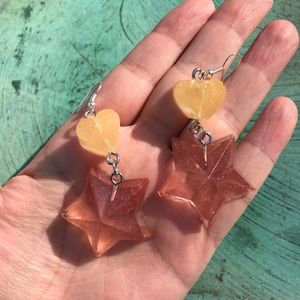 pink and gold earrings